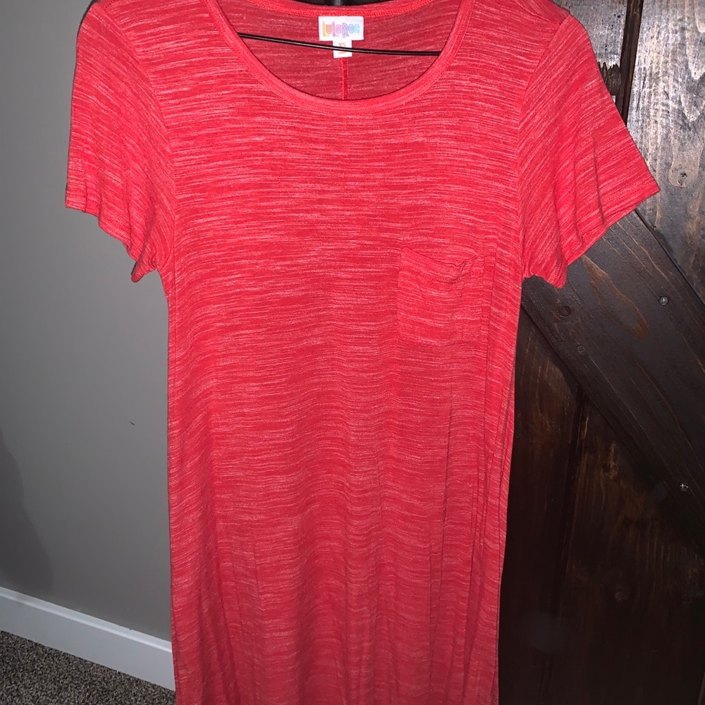 LulaRoa Red Heathered high low dress
